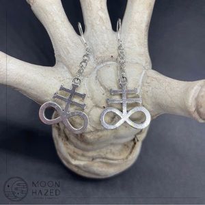 Leviathan Cross Long Earrings